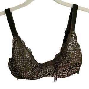 Victoria's Secret Hunter Green 32D Very Sexy Underwire Bralette Lace Lingerie